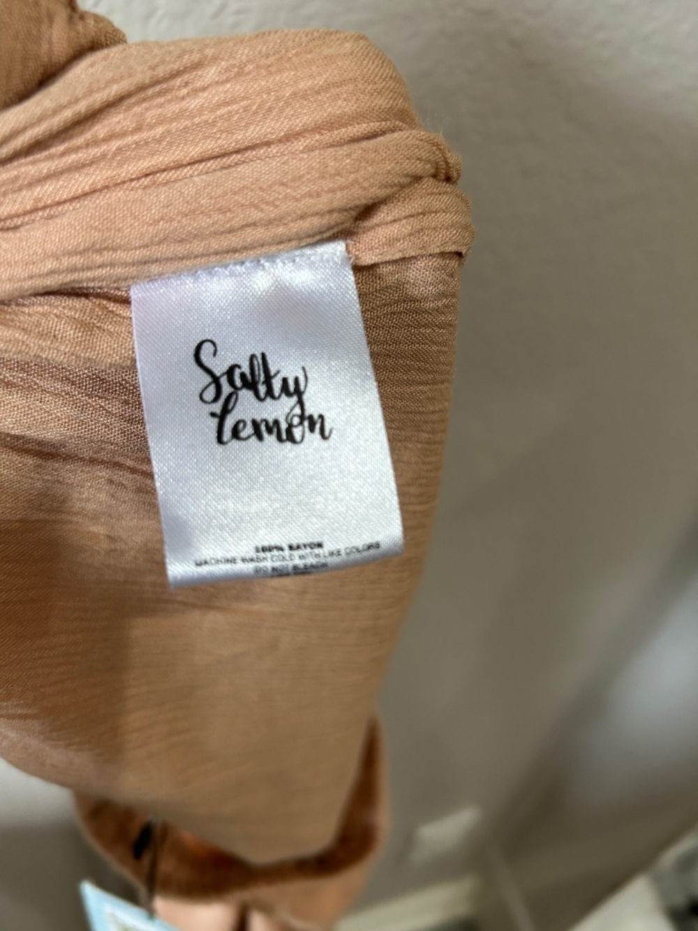 Salty Lemon Women’s Button-Trim Wide Leg Peach Pants Cover UP Sz XL Summer Boho - Picture 8 of 9